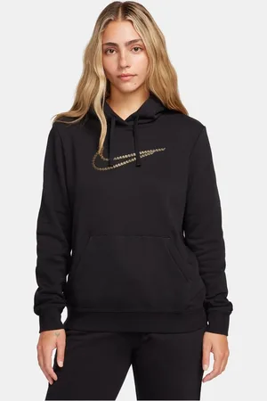 Nike Metaliczna luźna bluza z kapturem Swoosh Premium z logo36-38
