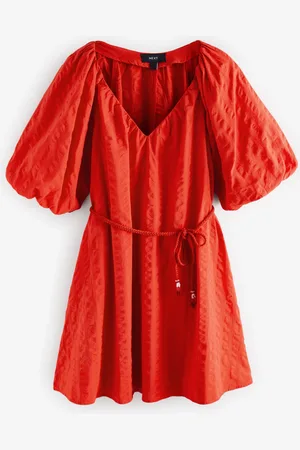 Next Puff Sleeve 100% Cotton Mini Dress42 Wysoki