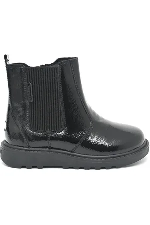Toezone Amara Girls Patent Leather Gusset and Zip Black BootsEU 30 (UK 12)