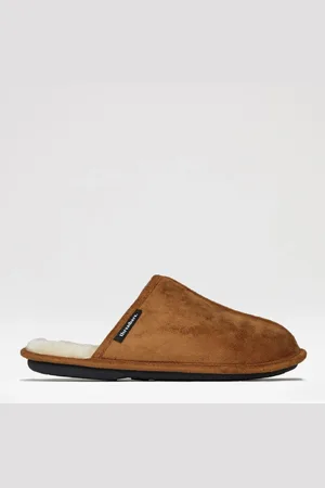 Threadbare Faux Fur Lined Suedette Mule SlippersEU 24 (UK 7.5)