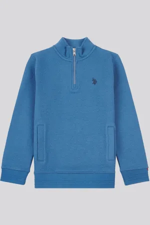 U.S. Polo Assn. U. S. Polo Assn. Boys Blue Herringbone ¼ Zip Sweatshirt14
