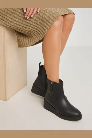 Simply Be Zip Detail Wedge Ankle Boots In Wide FitEU 41 (UK 7)