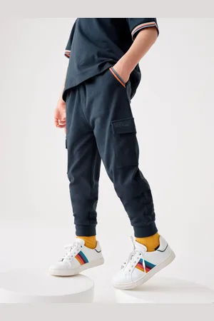 Paul Smith Boys Navy 100% Cotton Artist Stripe Cargo Joggers9