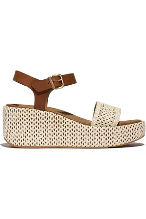 FitFlop Platfforms Woven Wedge Ankle Strap Brown Sandalseu42