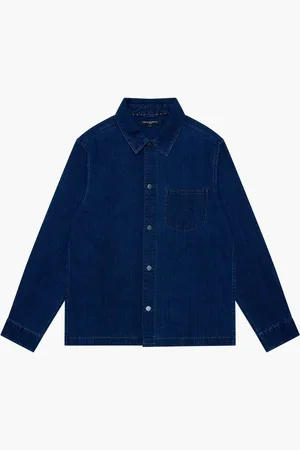 French Connection 100% Cotton Chest Pocket Long Sleeve Button Up Denim OvershirtL