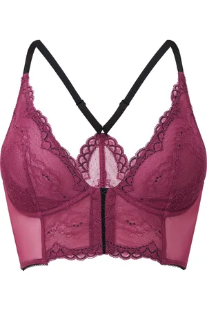 Gossard Fioletowa koronkowa braletka Superboost z głębokim dekoltem w szpic80DD
