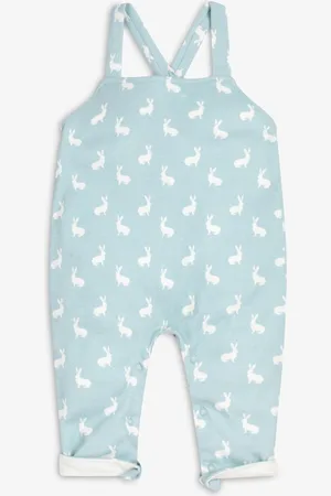 The Little Tailor Baby 100% Cotton Jersey Bunny Print Dungarees10