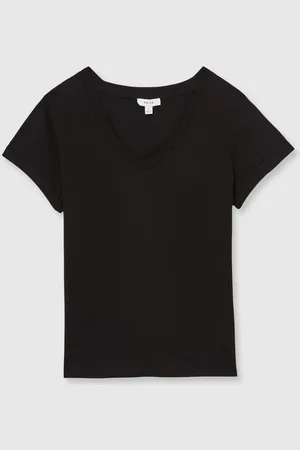 Reiss Luana Cotton-Jersey V-Neck T-ShirtM