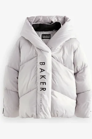 Ted Baker Nieprzemakalny pikowany płaszcz markowy w kolorze srebrnej perły13 lat (158 cm)