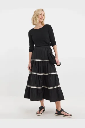 JD Williams 100% Cotton Ric Rac Tiered Maxi Skirt42