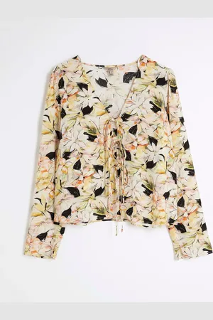 River Island Floral Print Tie Front Top44