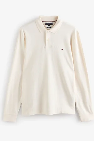 Tommy Hilfiger Regular Fit Jacquard Stripe Long Sleeve 100% Cotton Polo ShirtS