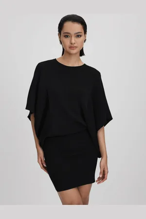 Reiss Julia Knitted Cape Sleeve Mini DressXS