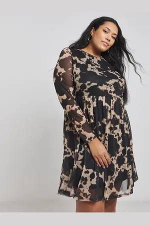 Simply Be Printed Mesh Skater Dress40