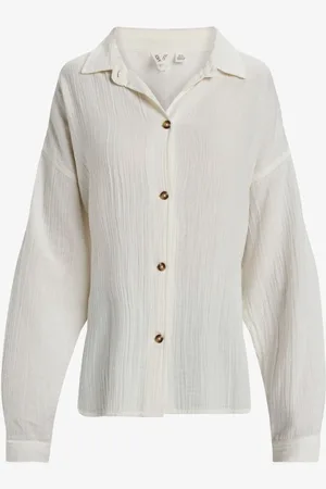 Roxy Morning Time Long Sleeve 100% Organic Cotton ShirtS
