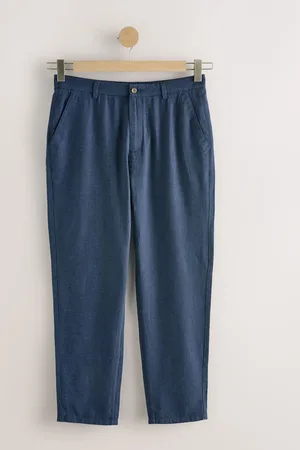 Next Elasticated Waist Textured Linen Blend Trousers28 R