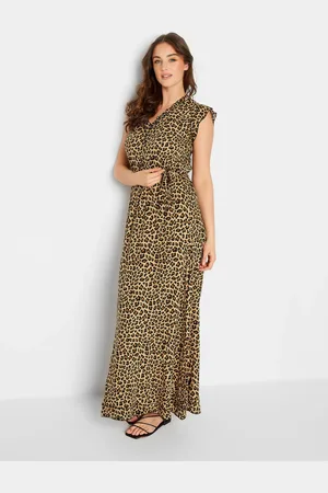 Long Tall Sally Animal Print Frill Sleeve Maxi Dress36 Wysoki