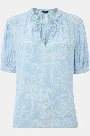 Whistles Bamboo Leaves Tie Neck Blouse42