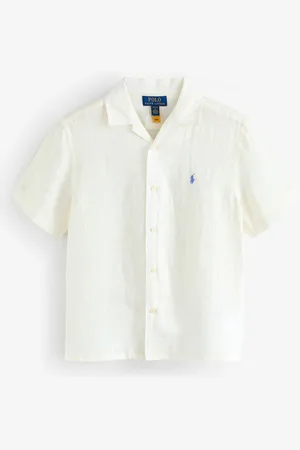 Ralph Lauren Lniana koszula dla chłopców z kołnierzem typu camp2 lat