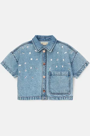 Angel & Rocket Zeta Diamonte Short Sleeve 100% Cotton Denim Shirt6 lat (116 cm)