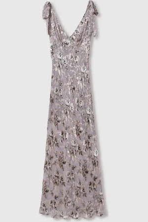 Paige Satin Floral Maxi Dress With Silk36