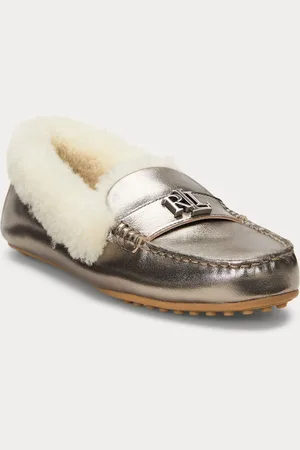 Ralph Lauren Silver Faux Fur Slipper ShoesEU 42.5 (UK 8)