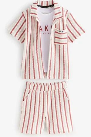 Ted Baker Textured Stripe Shirt T-Shirt and Shorts Set158164 cm