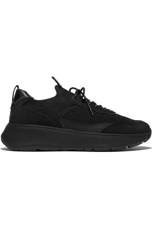 FitFlop F-mode Suede/knit Flatform Slip-on Laced Black SneakersEU 41 (UK 7)