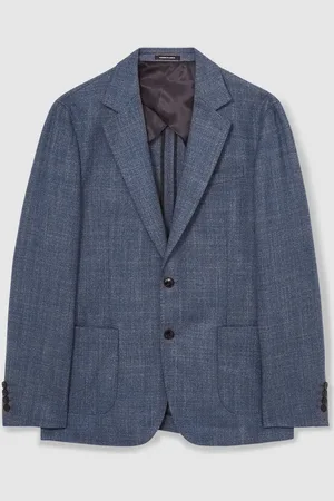 Reiss Stack Single-Breasted Textured Blazer Slim-Fit Wool-Blend40 R