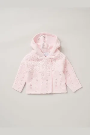 Rock-a-bye Baby Boutique Pink Double Knit Hooded 100% Cotton Cardigan3
