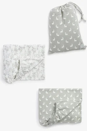 The Little Tailor 2 Pack 100% Cotton Baby Fitted Jersey Cot SheetsJeden