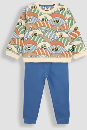 JoJo Maman Bébé Printed Sweatshirt & Joggers 100% Cotton Set116122 cm