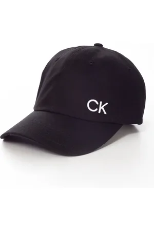 Calvin Klein Czarna czapka z daszkiem z diagonalu, w 100% z bawełnyJeden