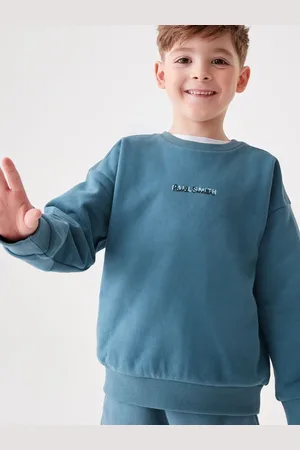 Paul Smith Boys Mid Blue 100% Cotton Panel Crew Neck Sweatshirt8
