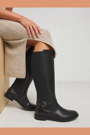 JD Williams Leather Riding Boots With Elasticated Back In Wide FitEU 39.5 (UK 6)