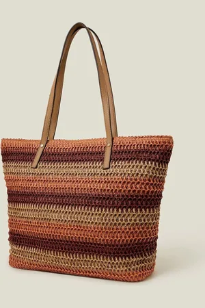 Accessorize Stripe Raffia Shoulder BagJeden