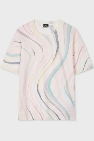 Paul Smith Pink Swirl Knitted Short Sleeve TopM