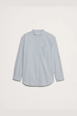 Banana Republic The Oversized Banded Collar Denim ShirtS