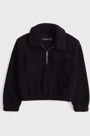 Abercrombie & Fitch Sherpa Black Fleece Borg Quauter Zip Fleece Jumper15