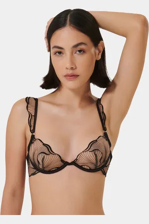 BlueBella Marabel Plunge Underwired Sheer Embroidered Bra80D