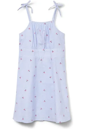 VERO MODA Cherry Print 100% Cotton Strappy Tie Detail Printed Woven Mini Dress128134 cm