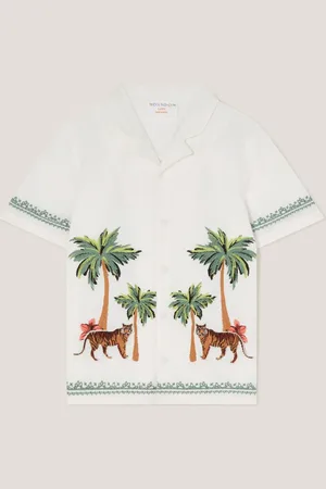 Monsoon Tiger Embroidered Short Sleeve Shirt146152 cm