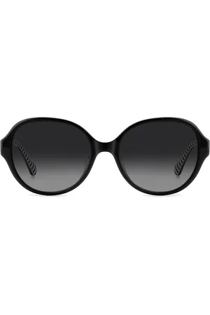 Kate Spade Black Oval Sunglasses With Stripe DetailsJeden