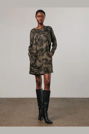 Religion Batwing Sleeve Jersey Tunic 100% Cotton Dress With Leaf Motif And Beaded Embroidery36