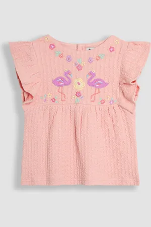 JoJo Maman Bébé Appliqué Flutter Sleeve T-Shirt98104 cm