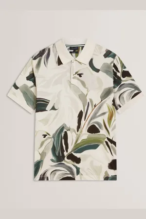 Ted Baker Kivem Short Sleeve 100% Cotton Floral Print Polo ShirtS