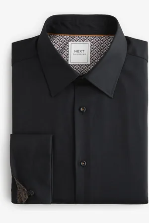 Next Regular Fit Trimmed Easy Care Long Sleeve Double Cuff Shirt41cm R (UK 16 R)