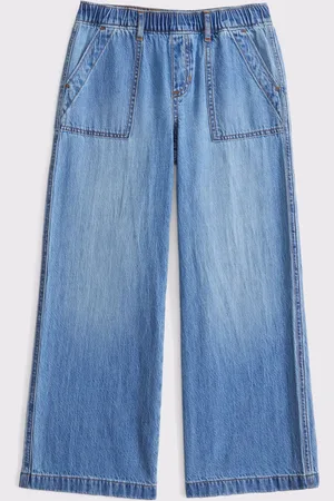 Abercrombie & Fitch Blue High Rise Pull On Wide Leg 100% Cotton Trousers17 lat