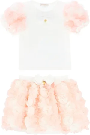 Angels Face Roses White Top And Skirt Set98104 cm