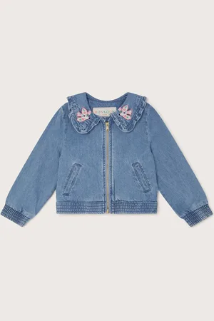 Monsoon Embroidered Denim Bomber 100% Cotton Jacket98104 cm
